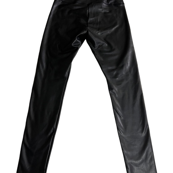 Black High-Waisted Faux Leather Leggings - Picture 5 of 8